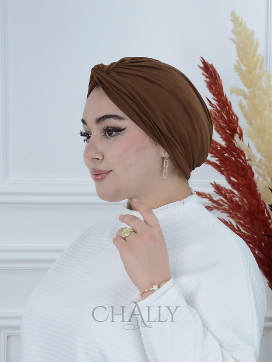 Turban en Coton Chocolat
