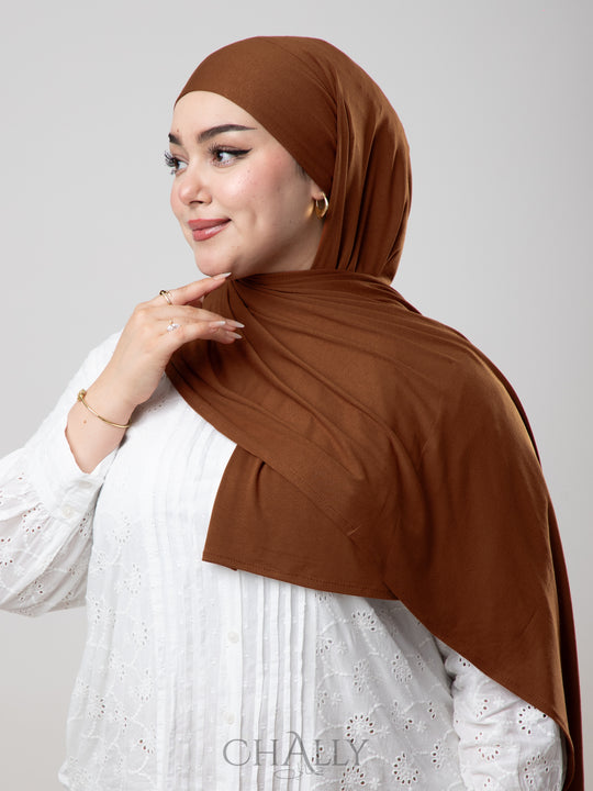 Hijab en Lycra Marron Bois