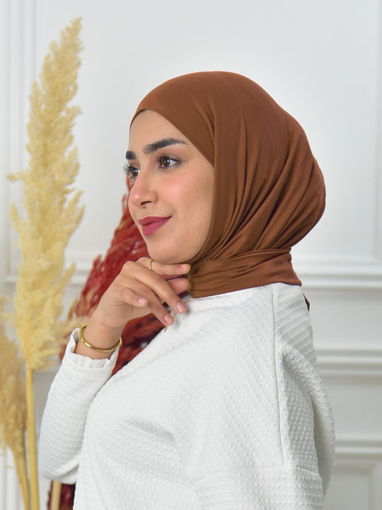 Turban en coton marron
