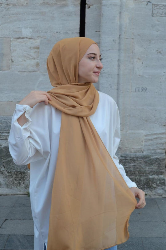 Hijab Instantané Chiffon Caramel